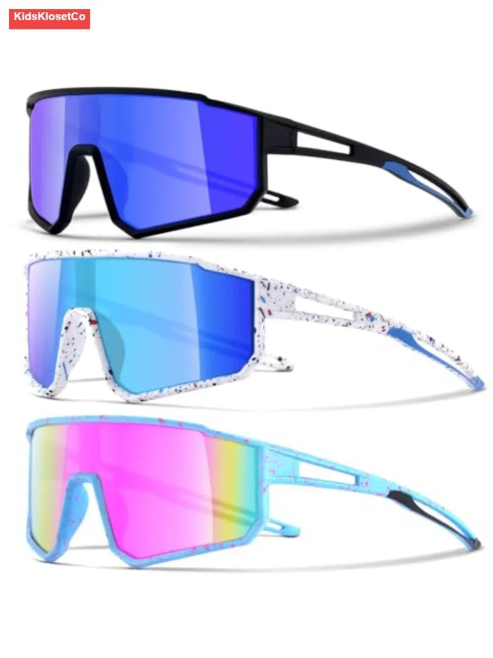 3PK Youth Sports Sunglasses UV400 Protection Baseball Cycling Goggles